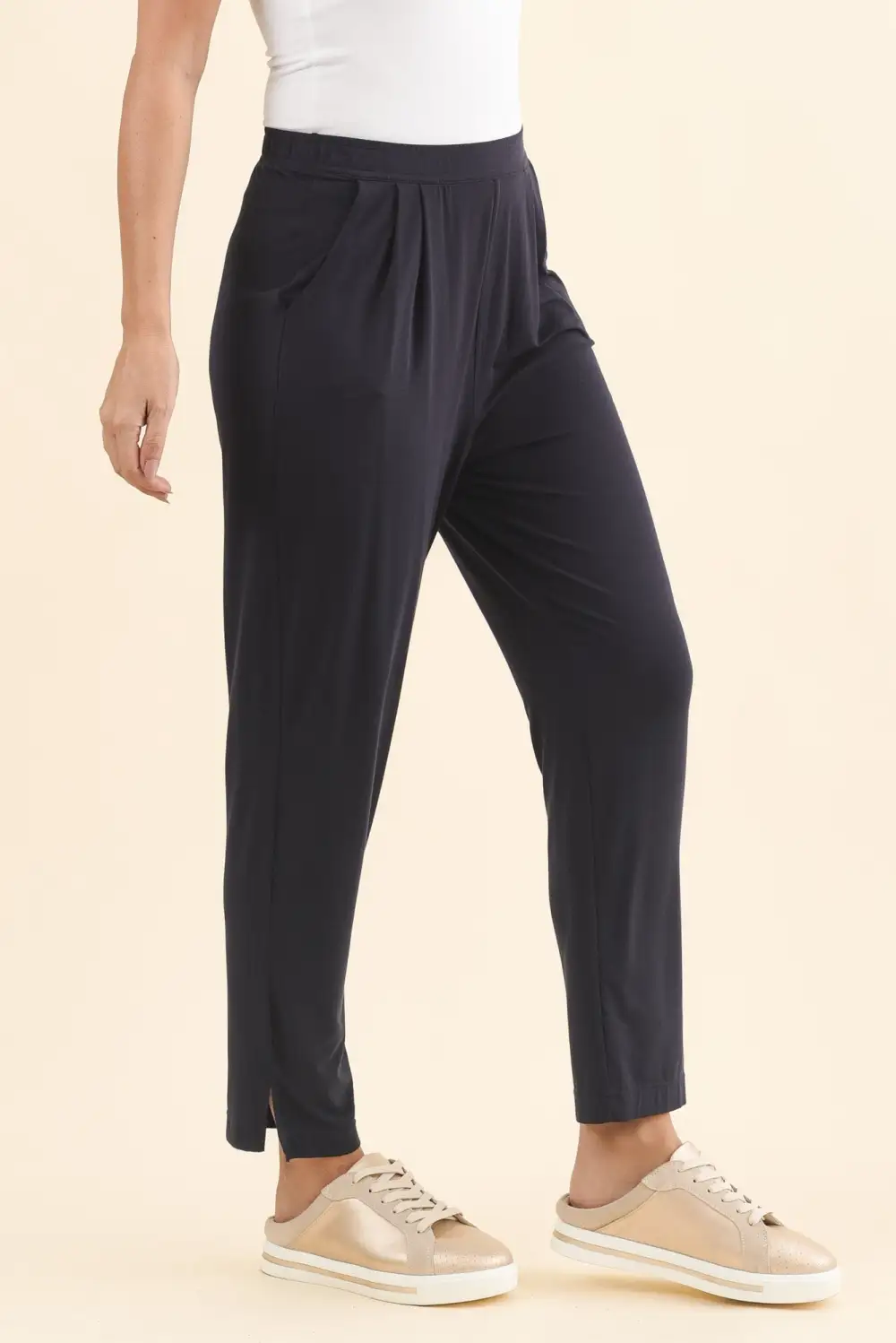 Micro Modal Mid Rise Elastic Waist Pants