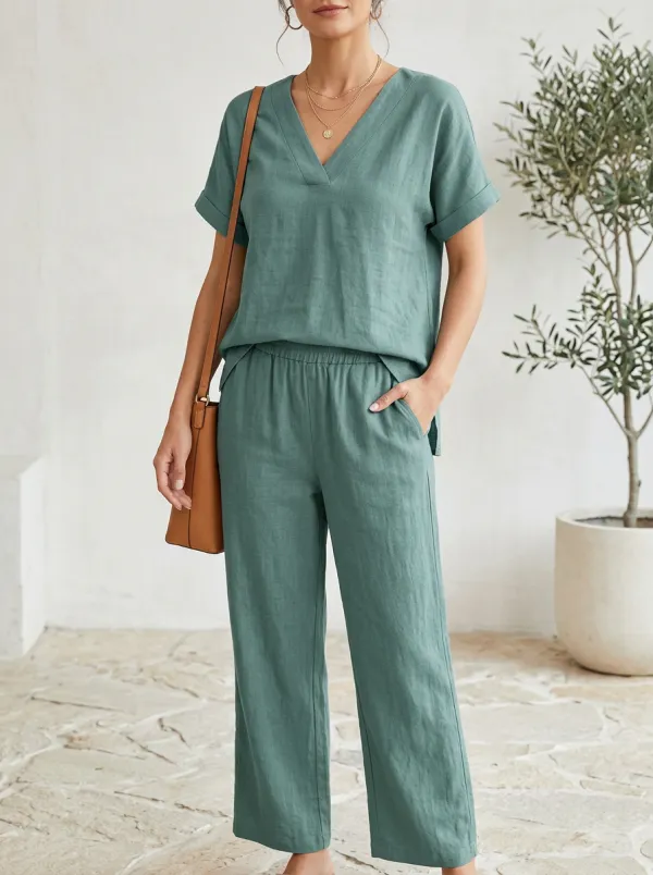 Everyday Flowy-Look Women's V-Neck Shirt