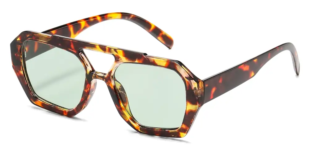 Hexagonal Fashion Brow Bar Plastic Sunglasses