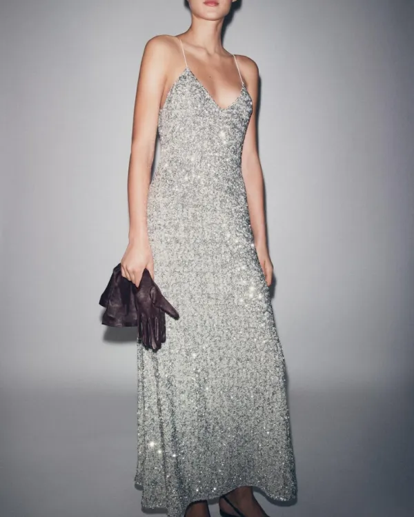 Easy Fit Sequined Maxi Dress