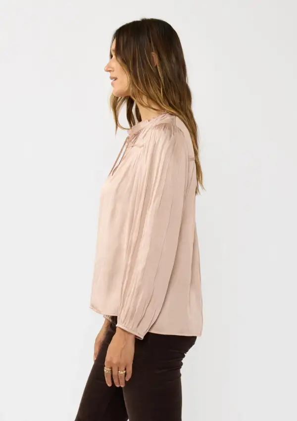 Split Neck Satin Blouse