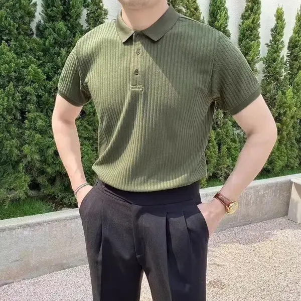Men’s Textured Slim Fit Polo