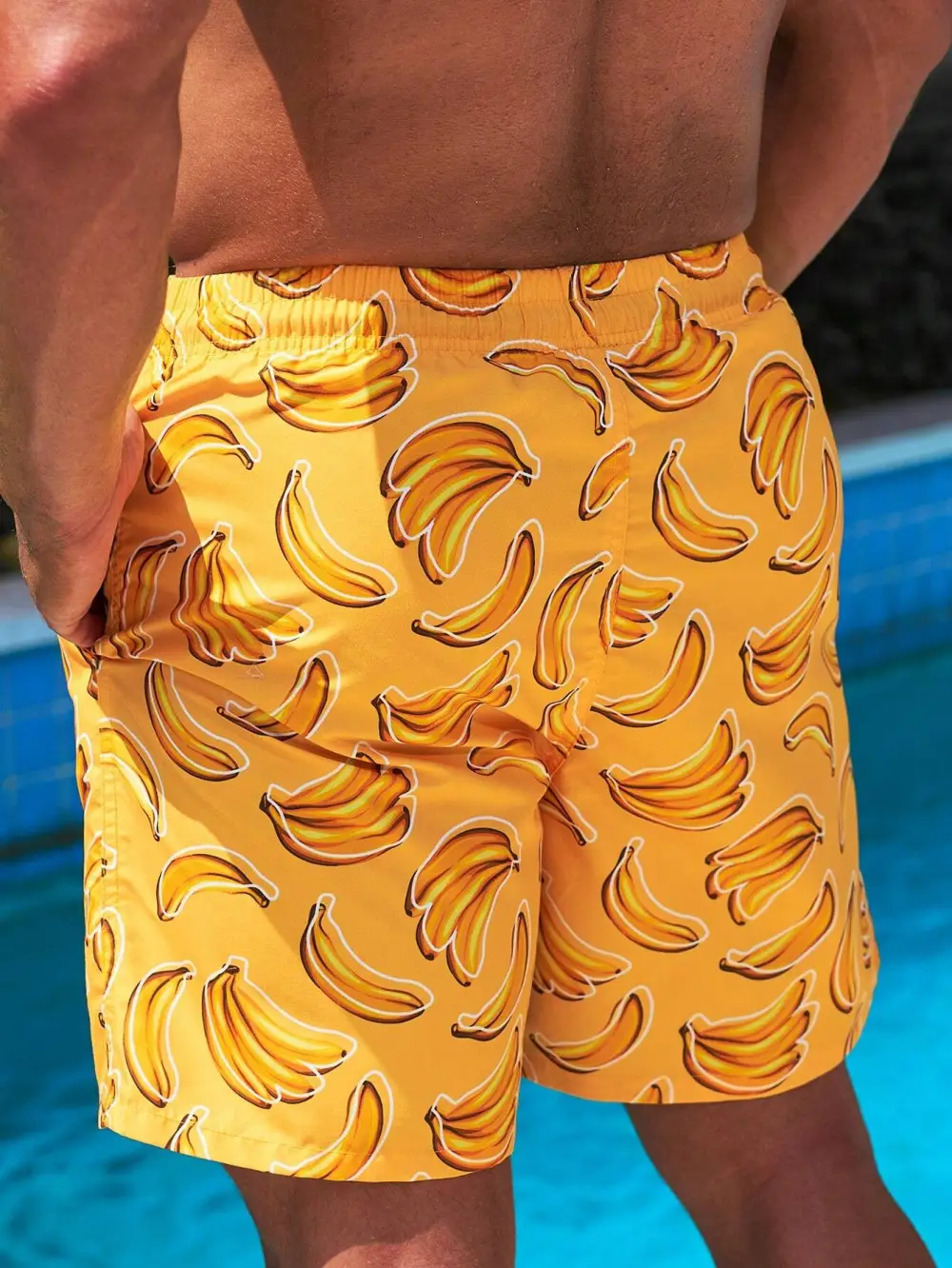 Men's Resort Banana Print Swim Trunks