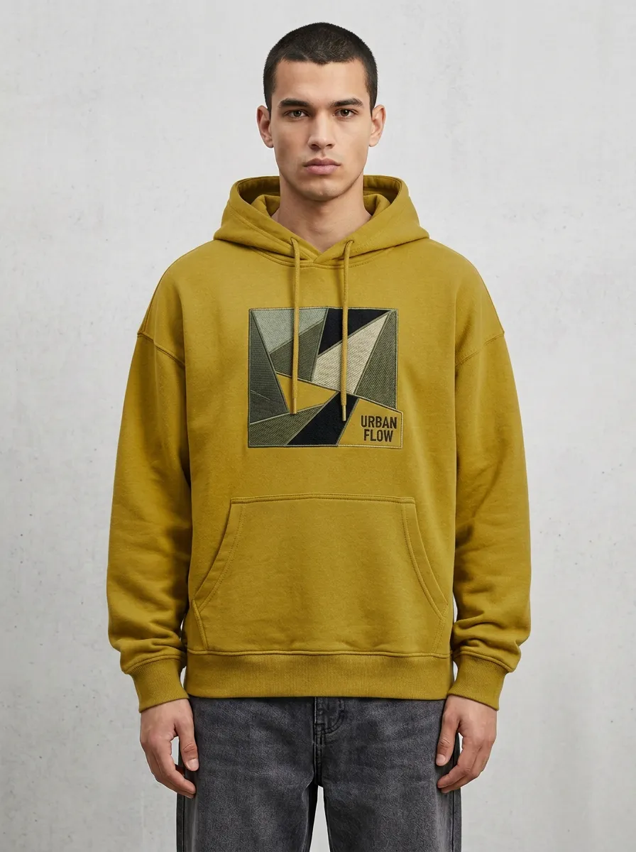 Geometric Patchwork Men's Graphic Hoodie