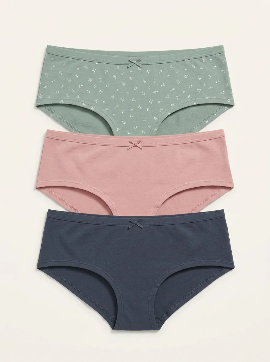 Refined Floral Women's Three-Piece Panty Set