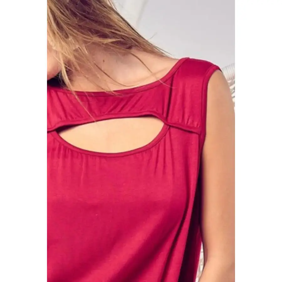 Soft Rayon Span Knit With Cut Out Front