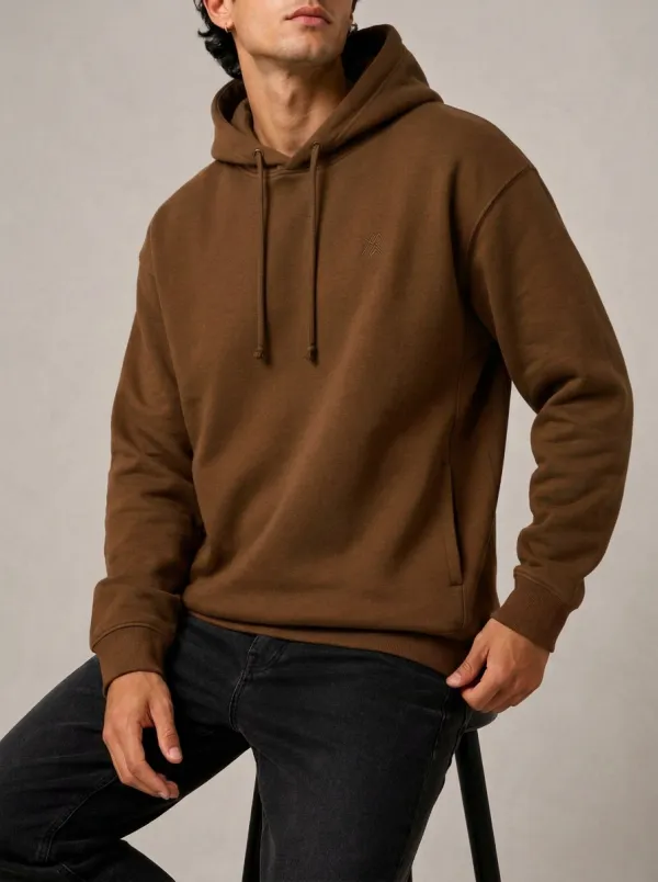 Men's Detail Embroidered Pullover Hoodie