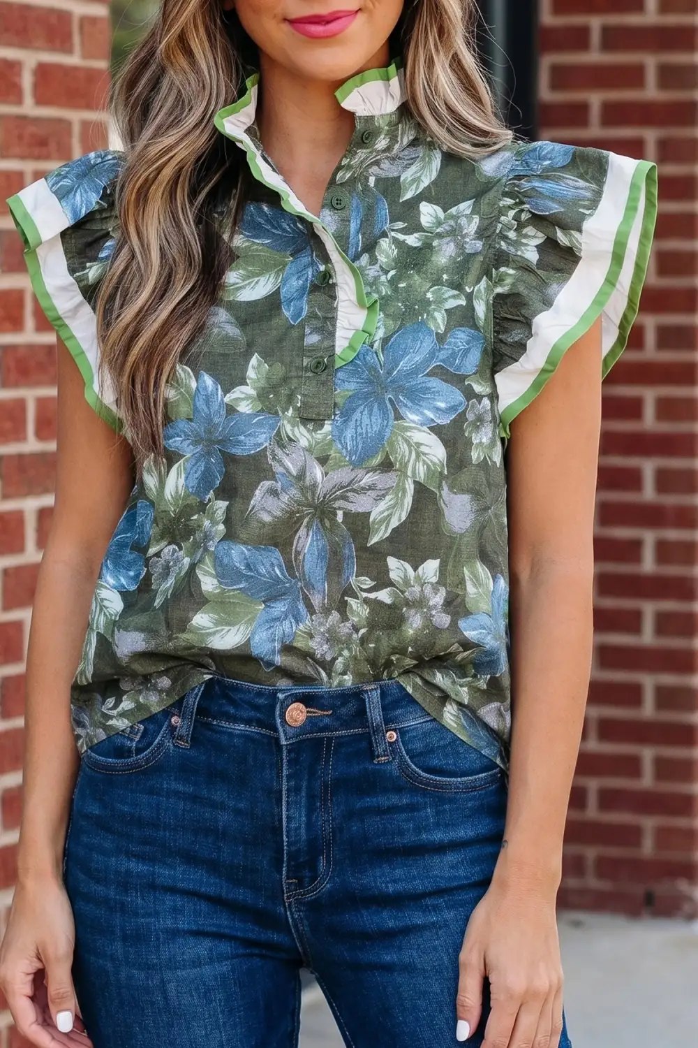 Women's Floral Print Short Sleeve Top