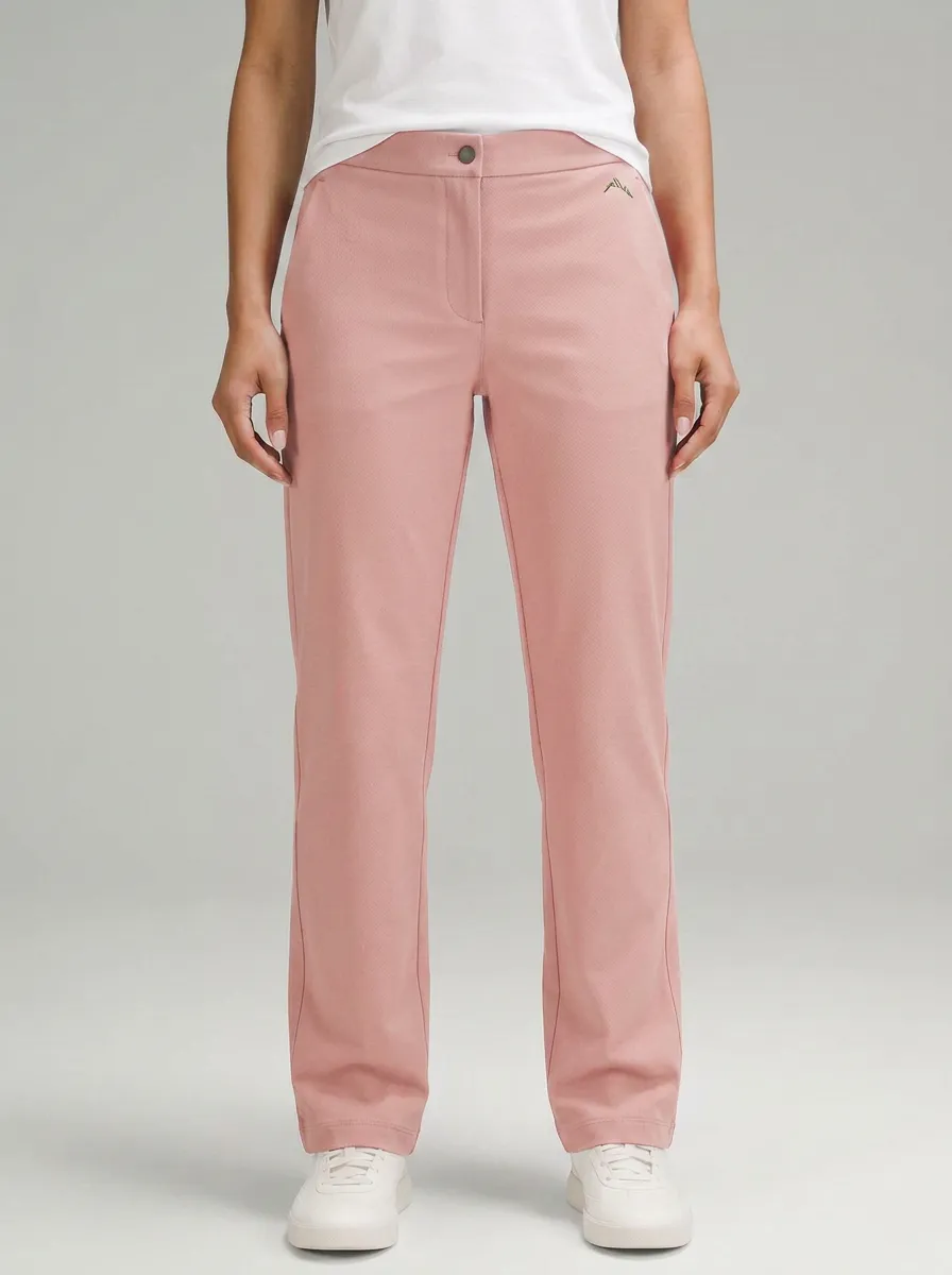 Women's Casual Minimalist Solid Grey Mid-Rise Straight Leg Pants