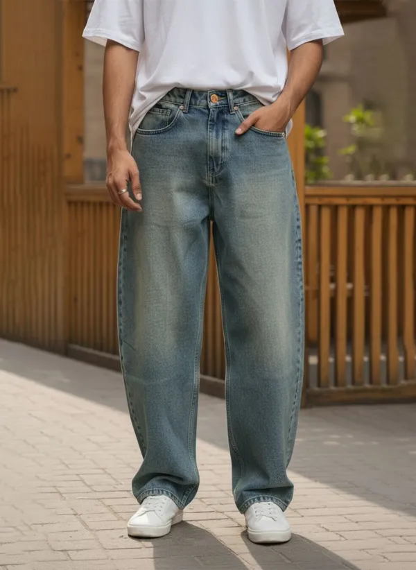 Baggy Breathable Barrel Jeans