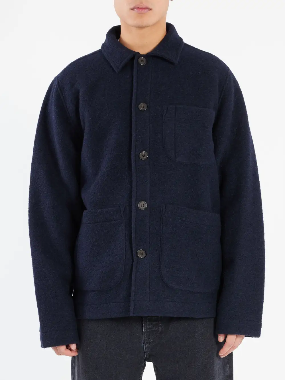Men's Button Front Patch Pocket Field Jacket