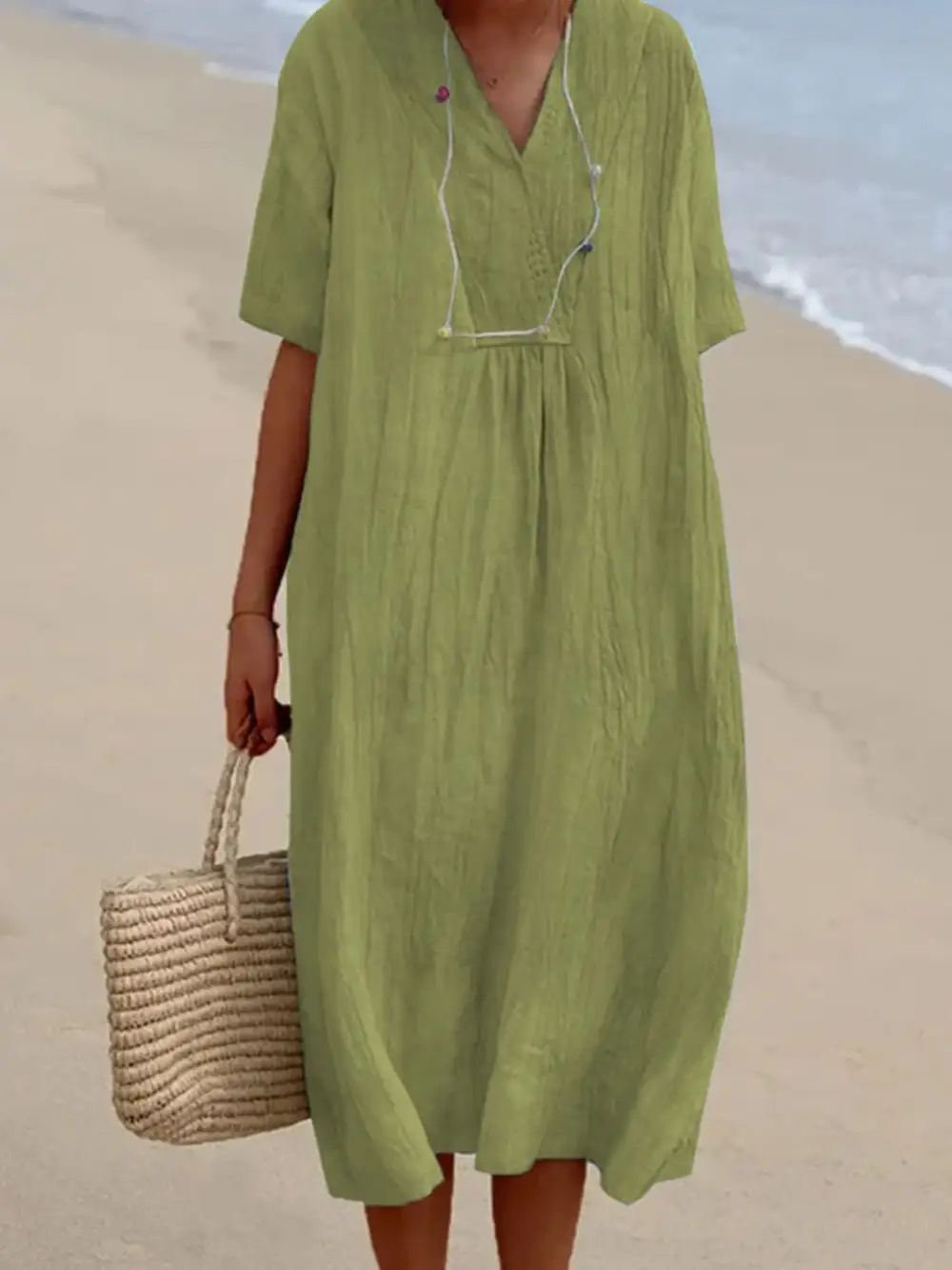 Short Sleeve Midi Dress