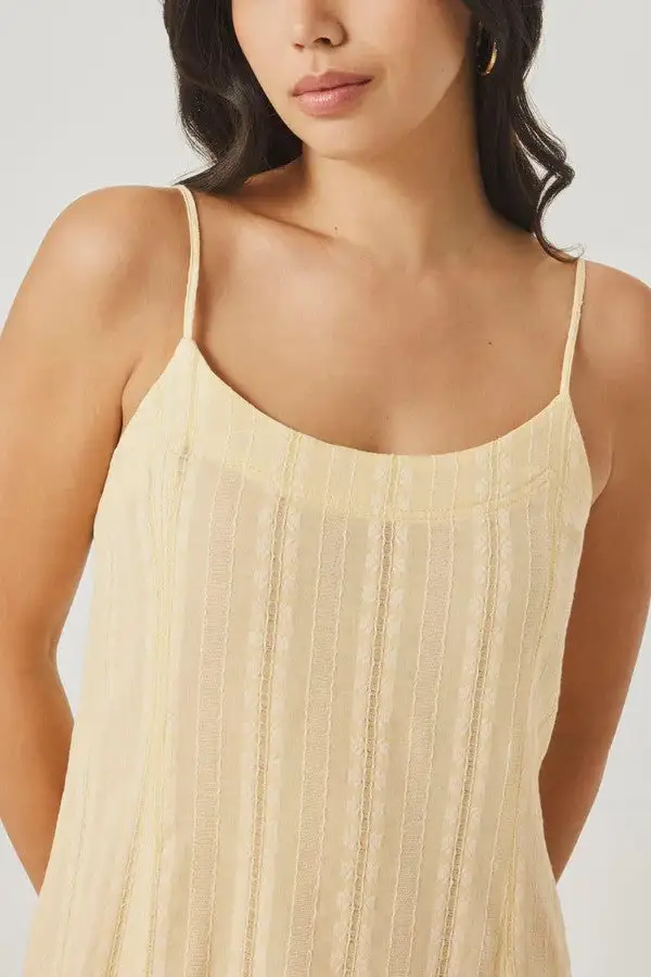 Cream Sleeveless Flowy Midi Dress