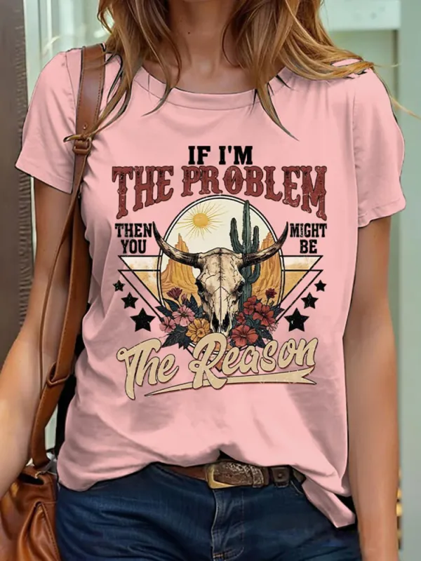 Funny Cowboy Printed Short-Sleeved T-Shirts