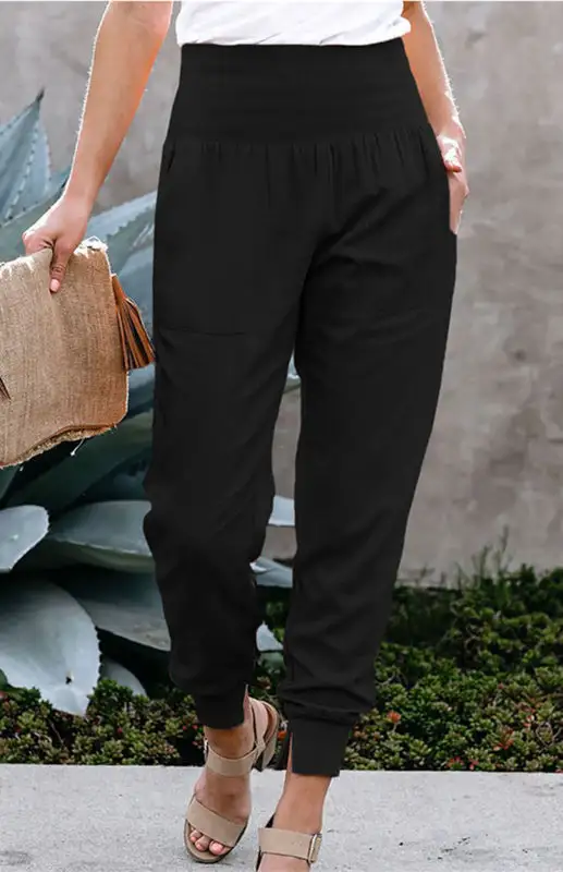 Clean High Waist Slit Pants