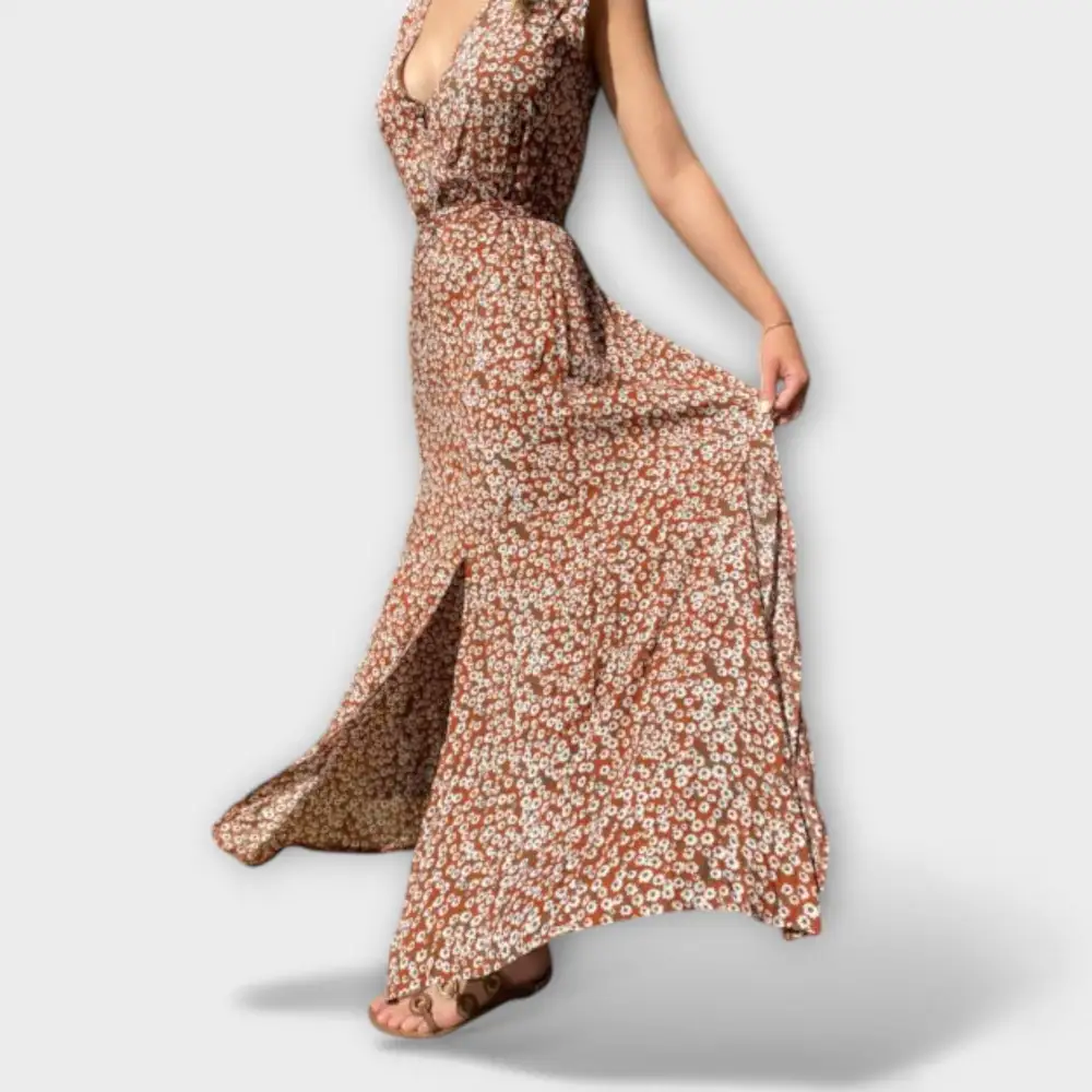 Floral Sleeveless Boho Maxi Dress