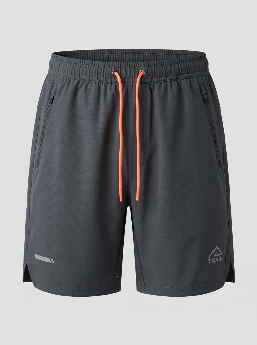 Men's Fitness Training Mountain Logo Printed Breathable Shorts
