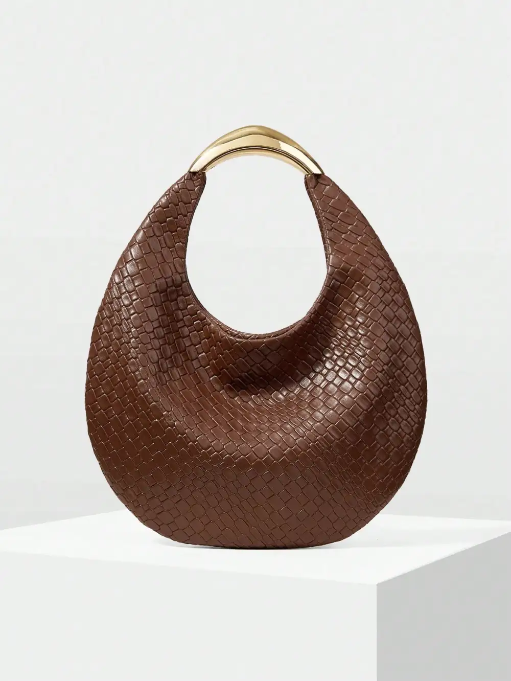 PU Leather Embossed Top Handle Bag