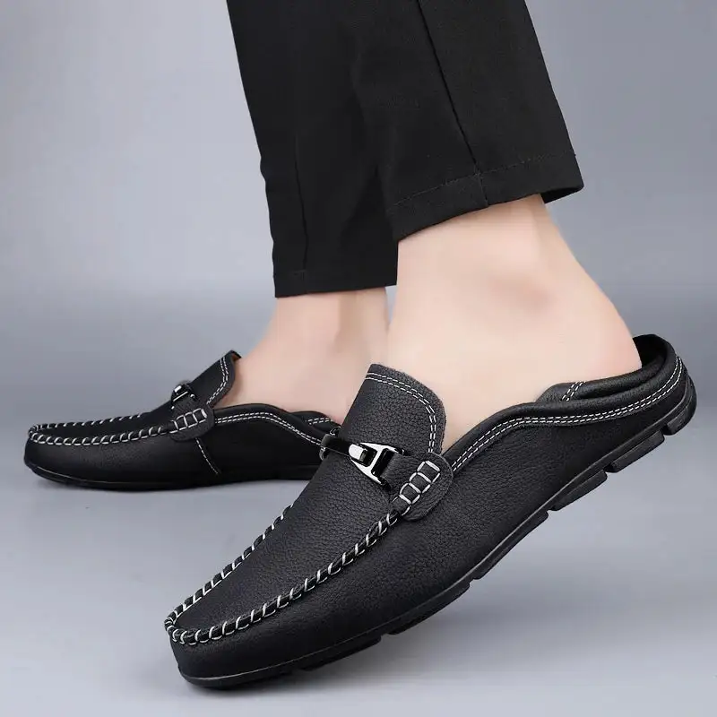 Streamlined Leather Slip-On Shoes