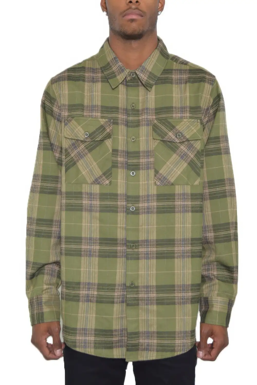 Regular Fit Checkered Plaid Flannel Shirt