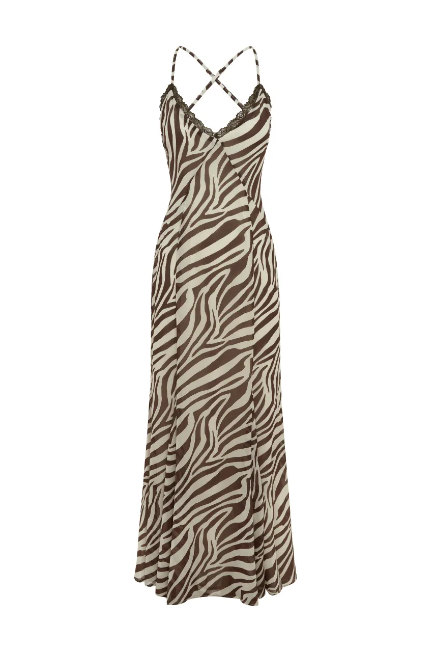 Spaghetti Strap Printed Maxi Dress