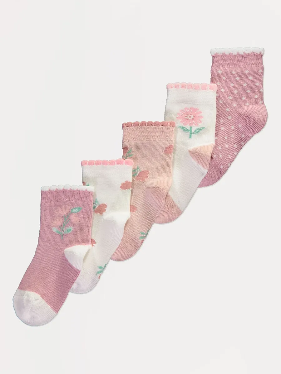 Floral Spotted Socks 5 Pack