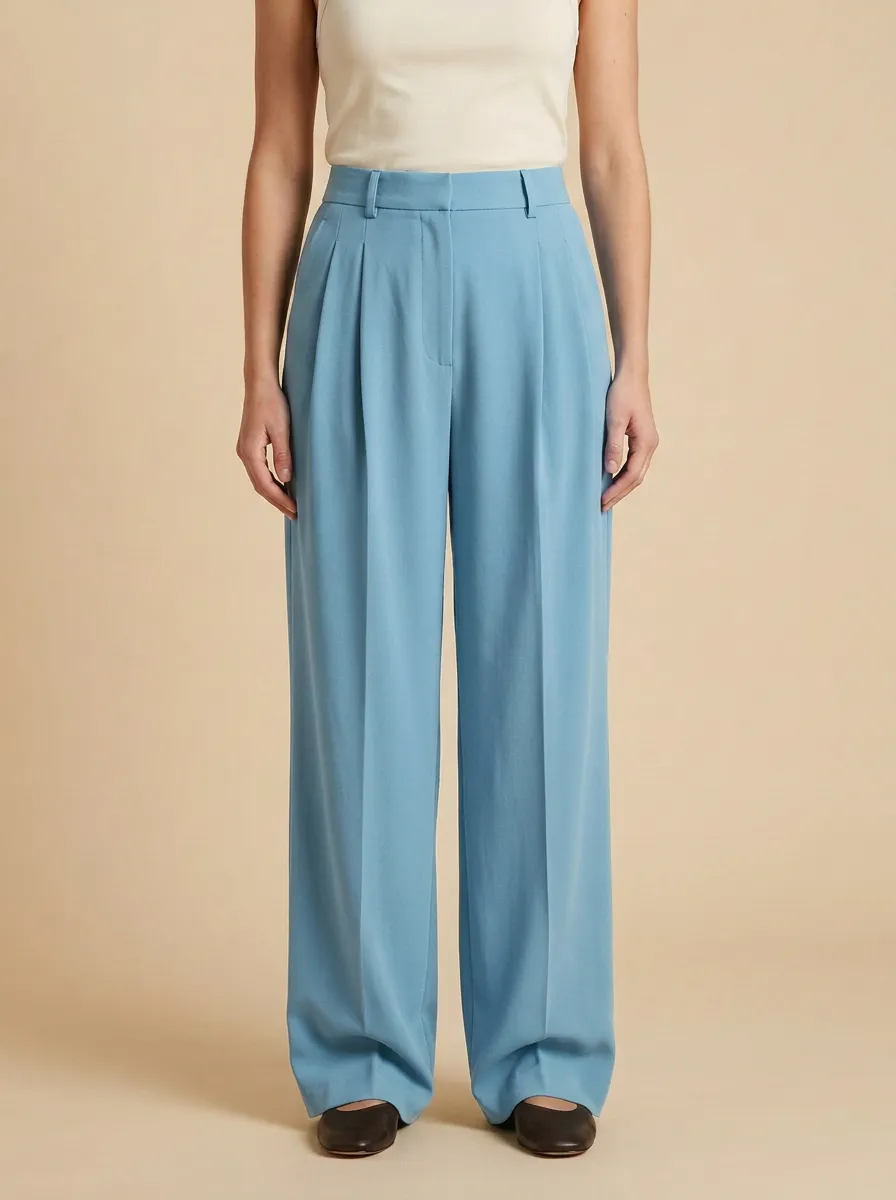 Everyday Timeless Pleated High Rise Wide Leg Trousers