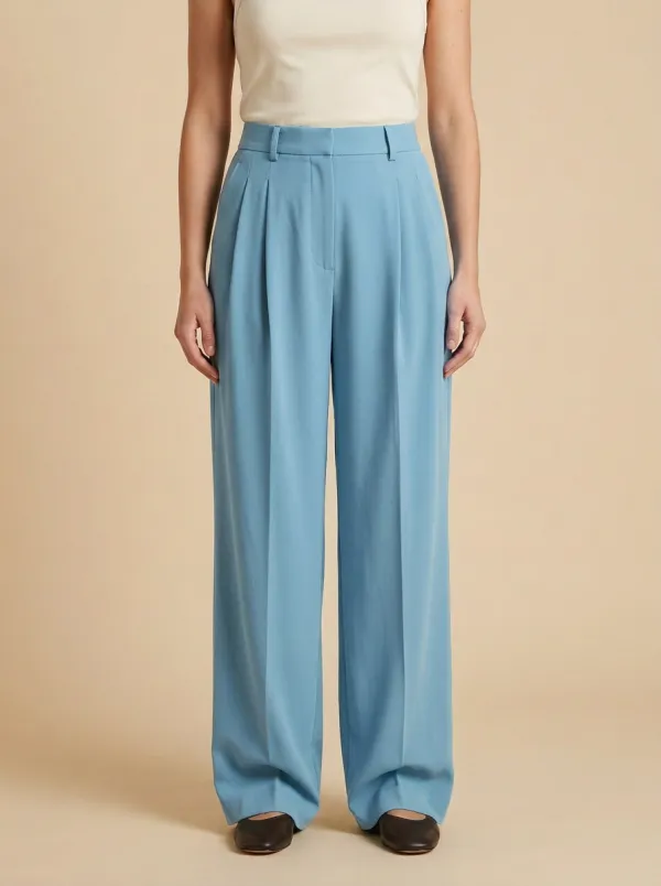 Everyday Timeless Pleated High Rise Wide Leg Trousers