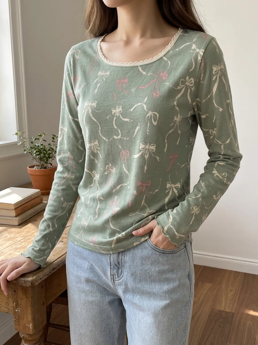 Women's Polished Casual Long Sleeve T-Shirt