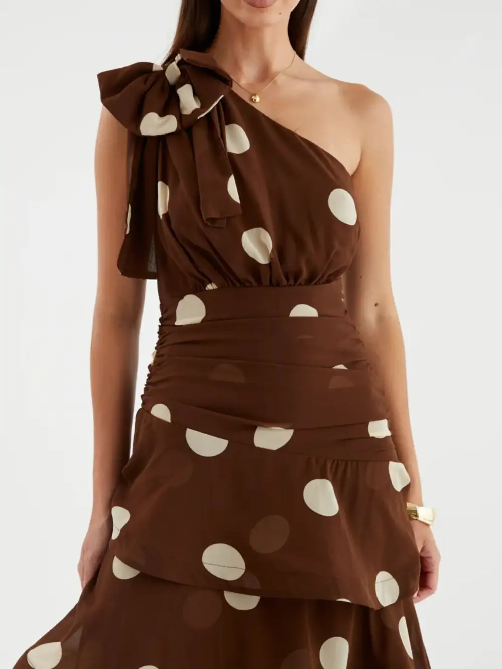 Polka Dot Ruffle Dress Casual