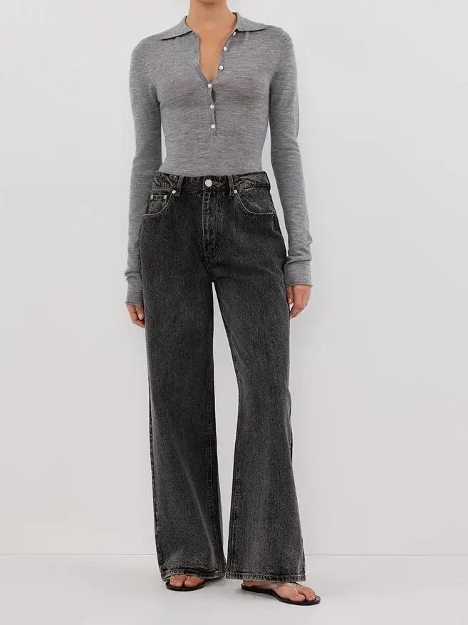 SILVER MARLE POLO TOP