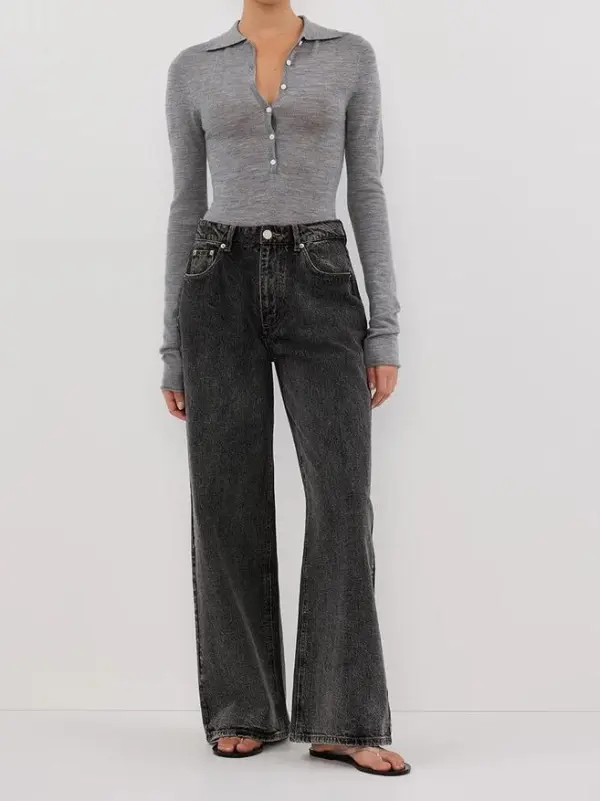 SILVER MARLE POLO TOP