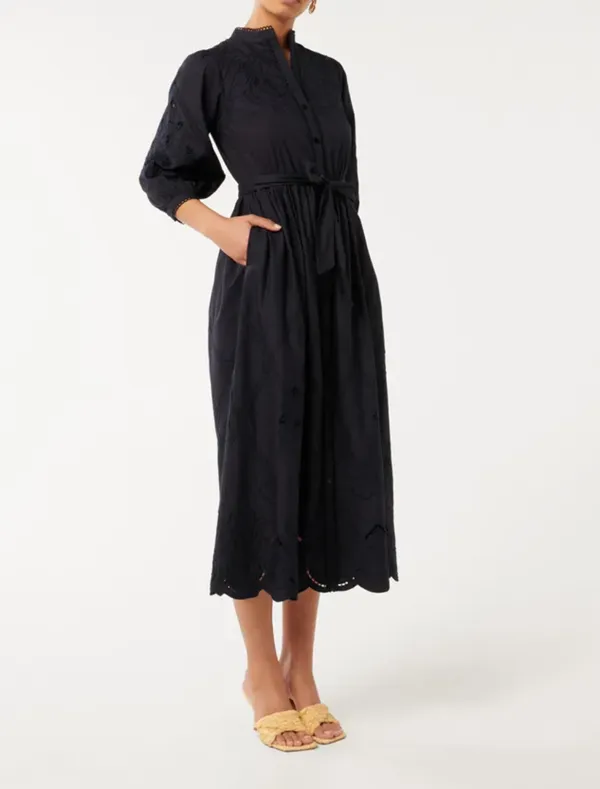 Broderie Midi Dress