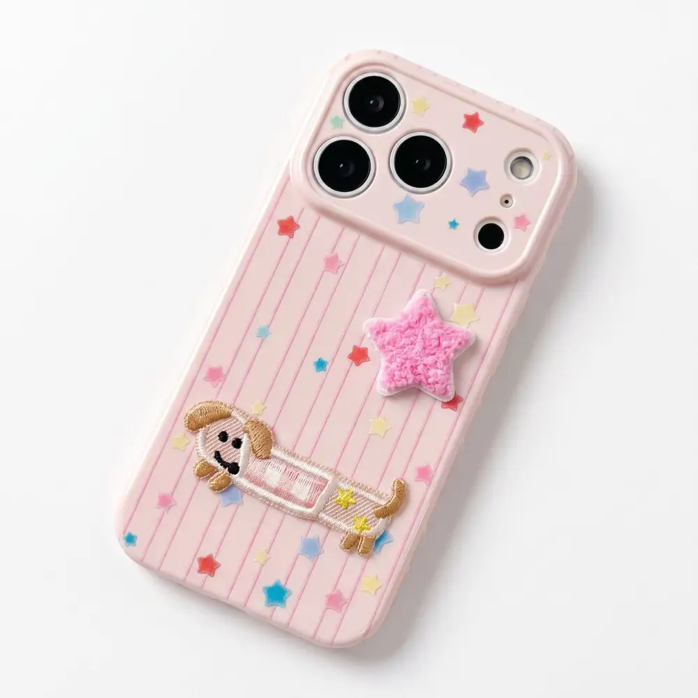 Dog Cat Wrist Strap Textured Phone Case