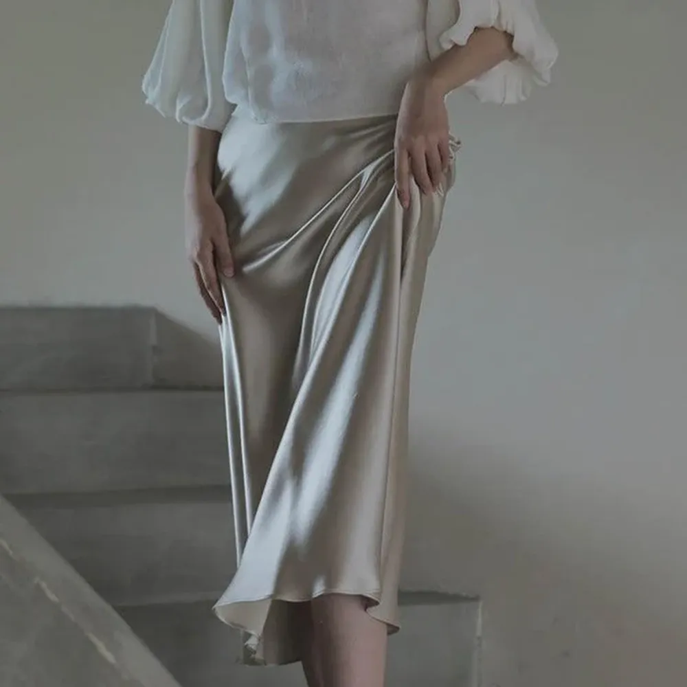 Love Satin Midi Skirt