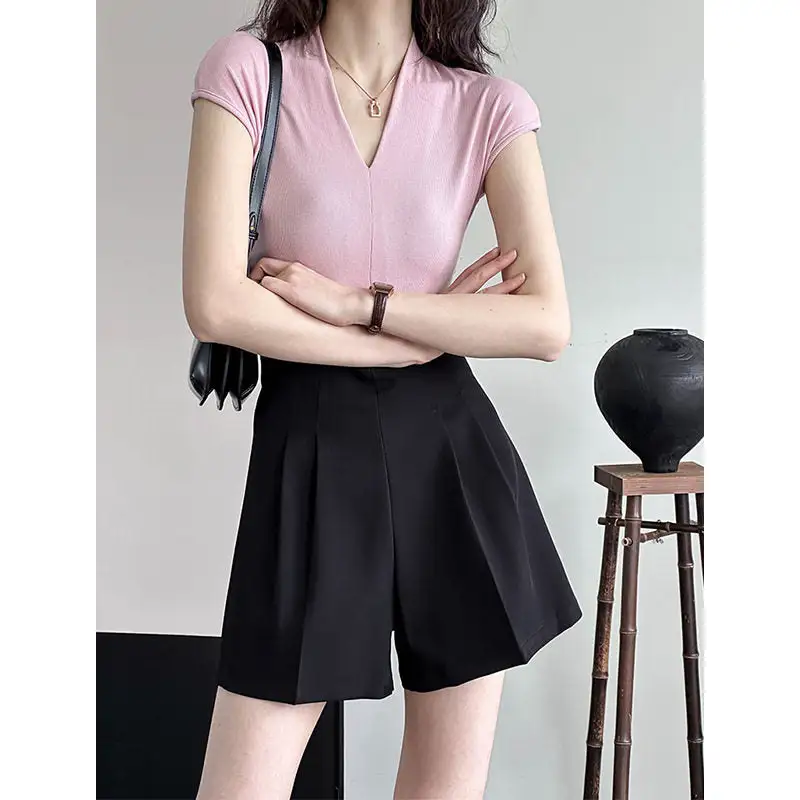 Easy-Wear V-Neck Short Sleeve T-Shirt
