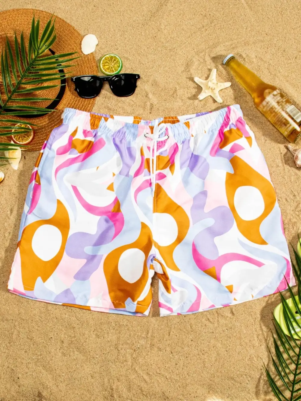 Men's Allover Print Pocket Swim Trunks