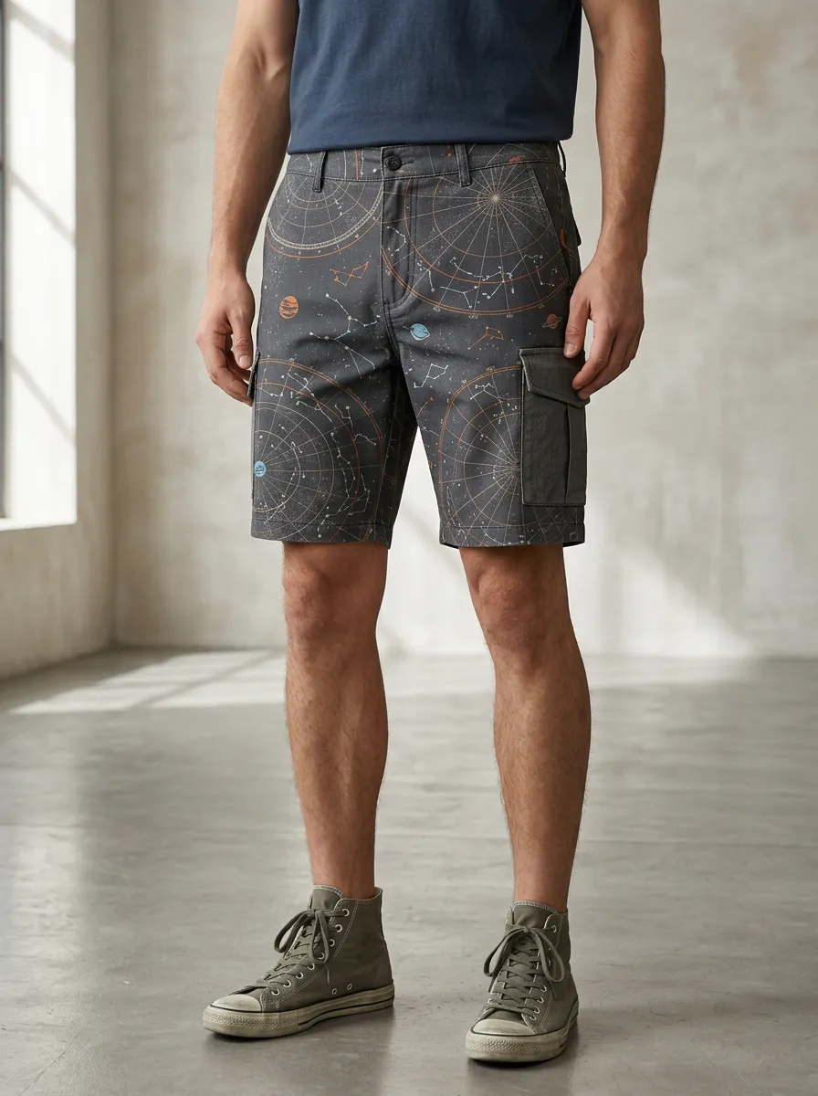 Men's Astronomy Celestial Constellation Cargo Shorts