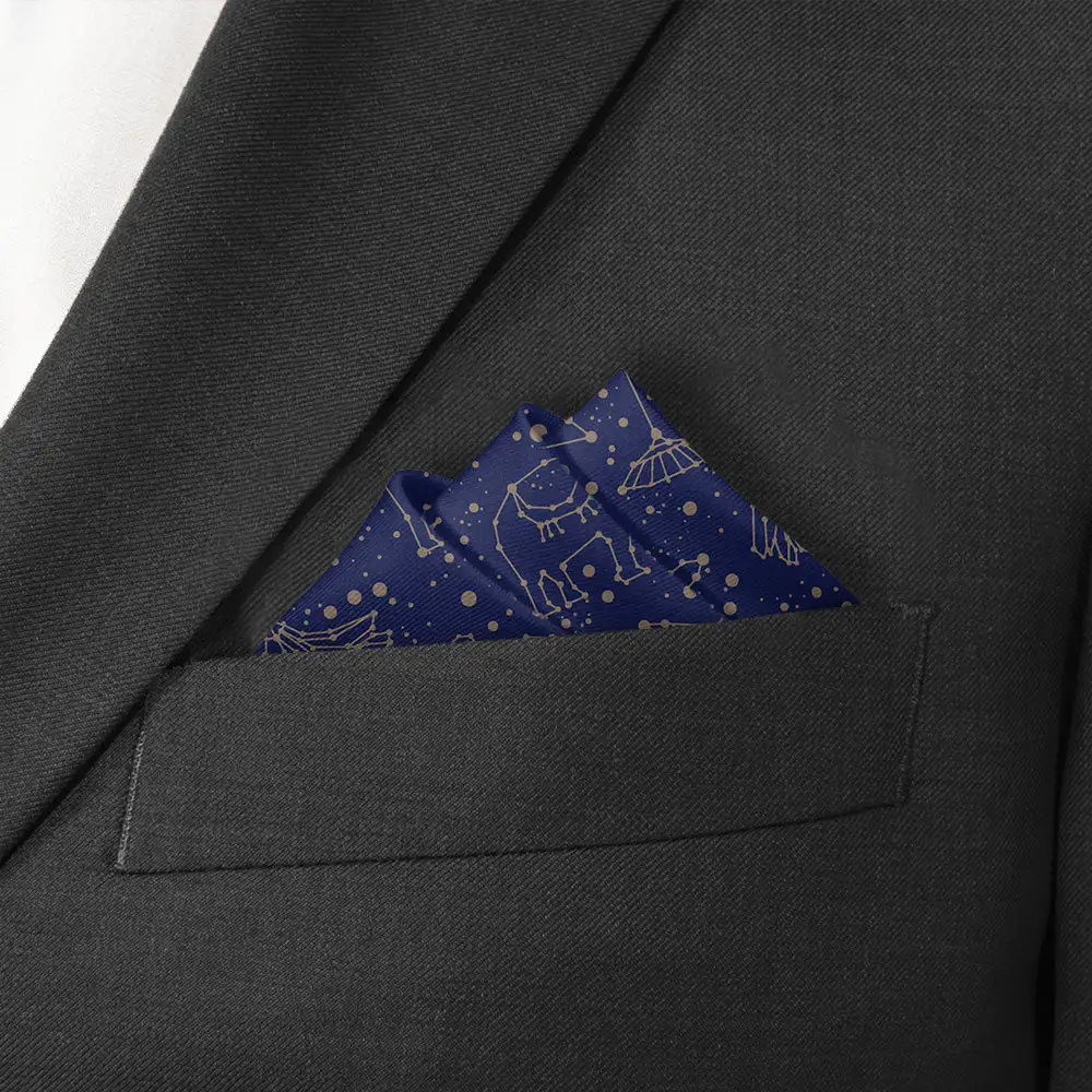 Modern Composed Novelty Space Motif Pocket Square