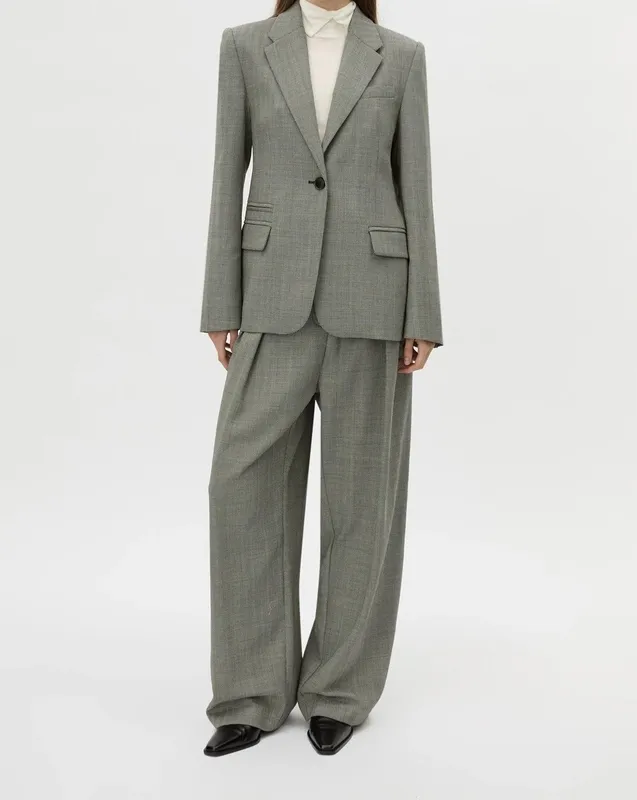 Charcoal Herringbone Blazer