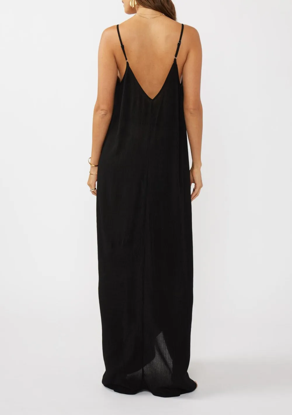 V-Neck Maxi Cami Dress with Pockets