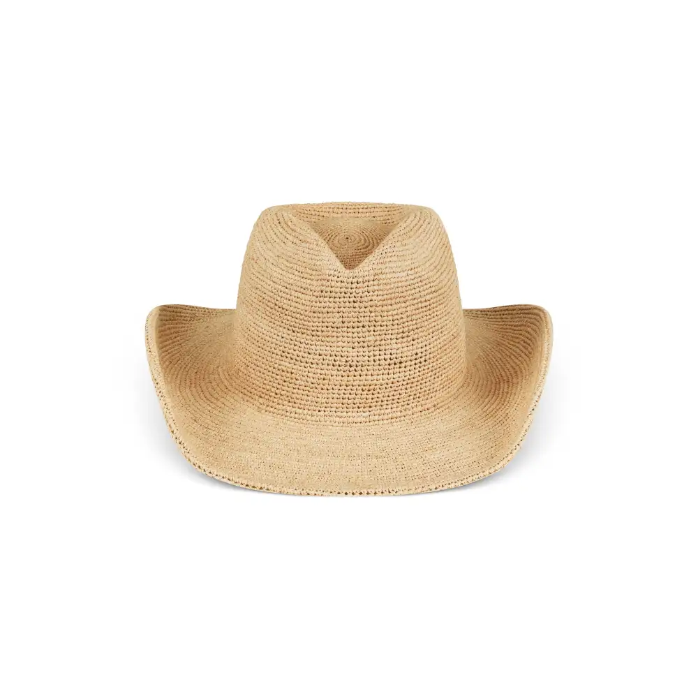 Flexible Raffia Western Fedora Hat