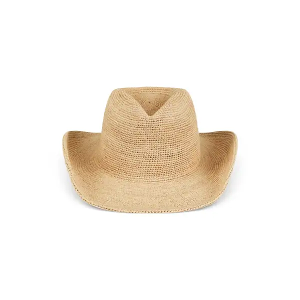 Flexible Raffia Western Fedora Hat