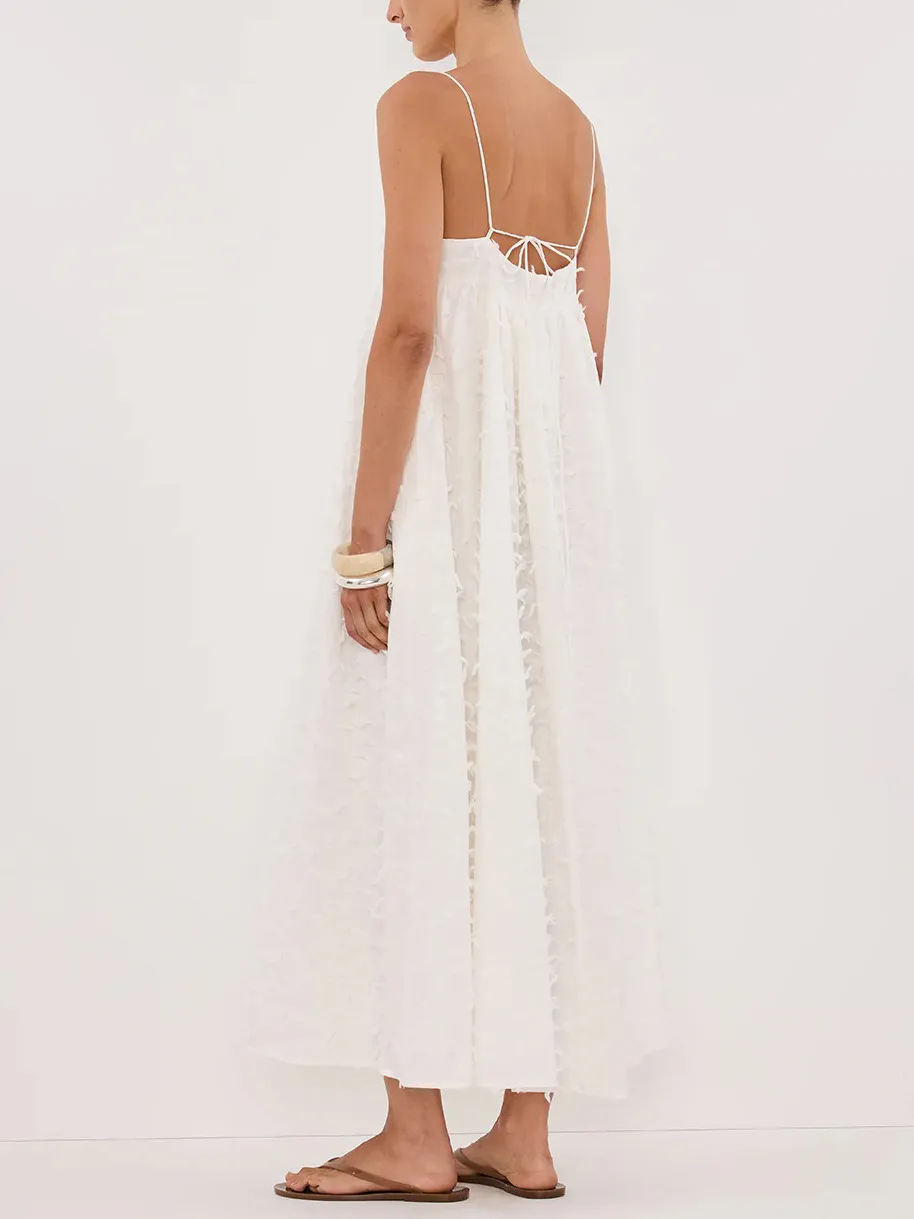 Elegant V Neck Small Tassel Midi Dress