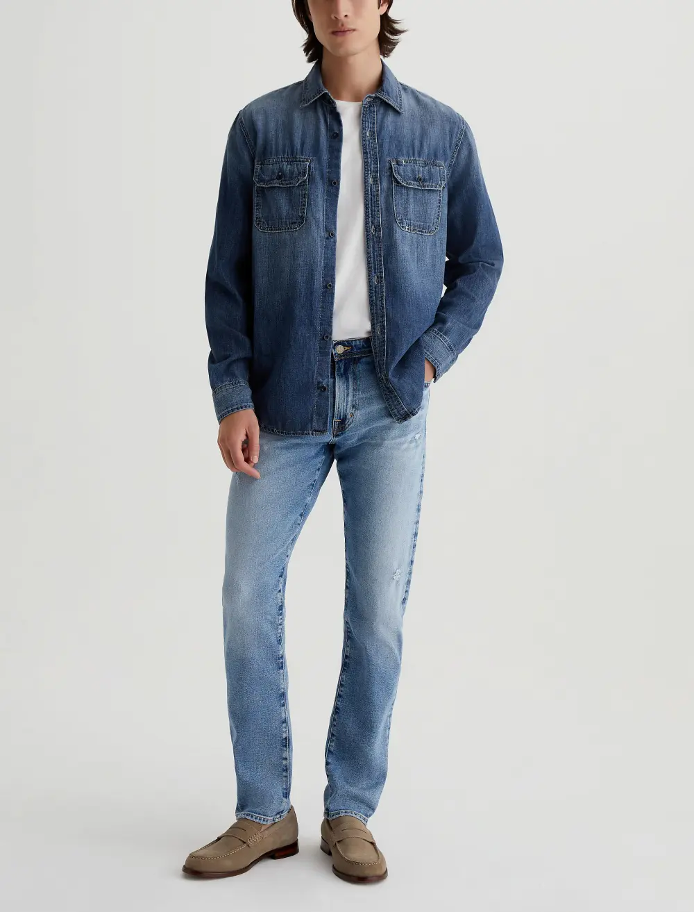Men's Modern Slim Zip Fly Fitted Upper Block Jeans