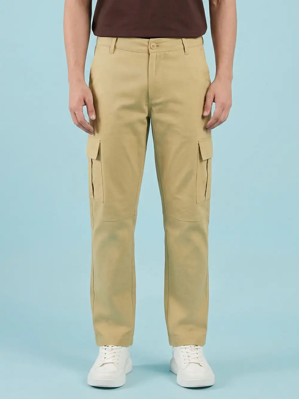 Straight-Fit Mid-Rise Cargo Trousers