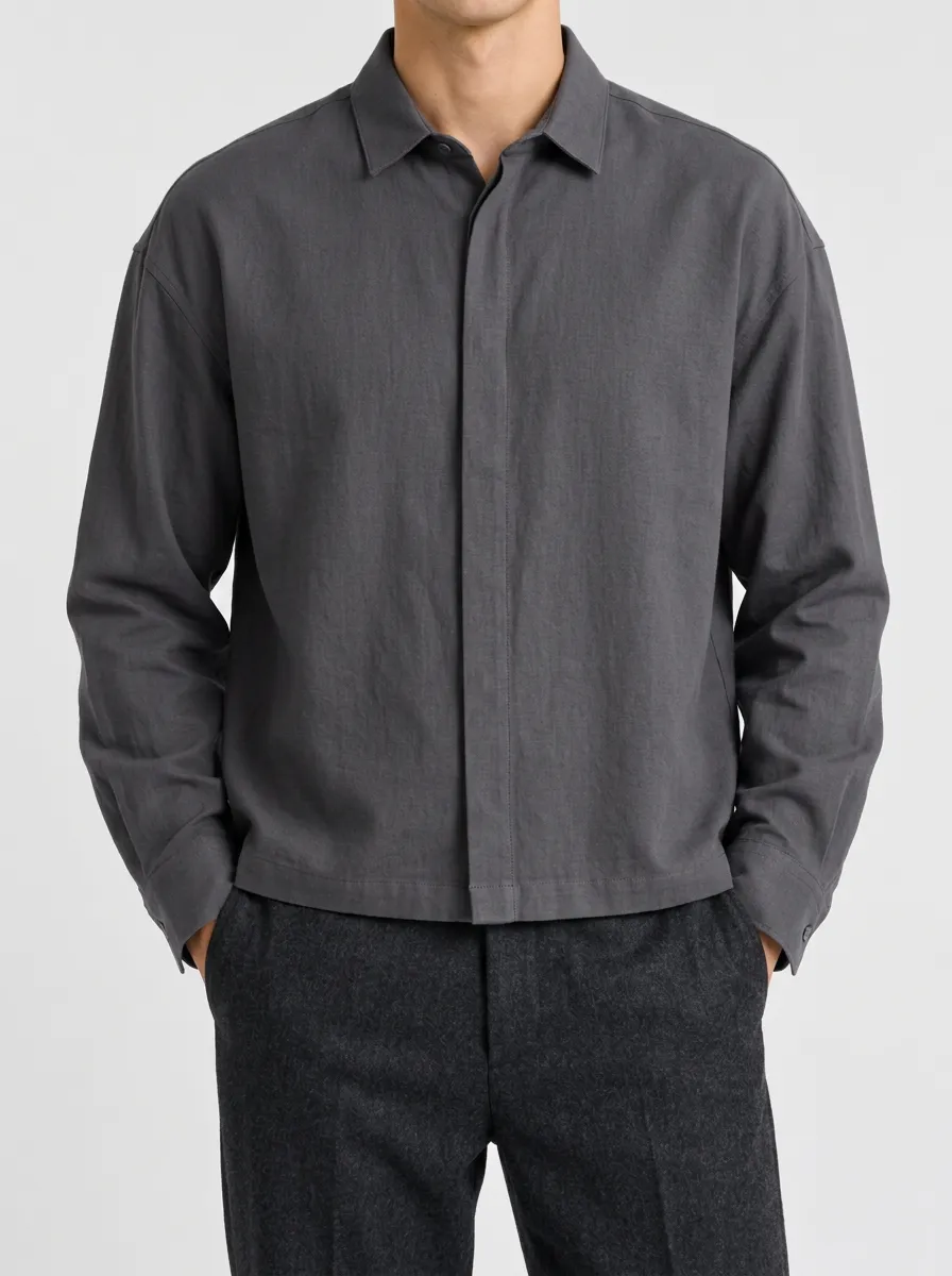 Unisex Long Sleeve Neutral Classic Collar Shirt