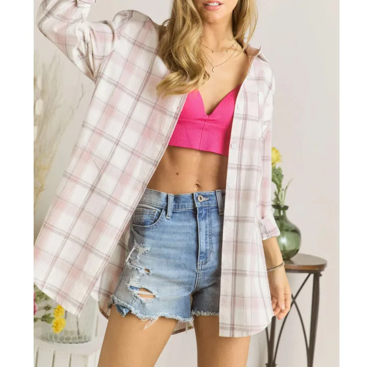 Adora Utton Down Plaid Shirt