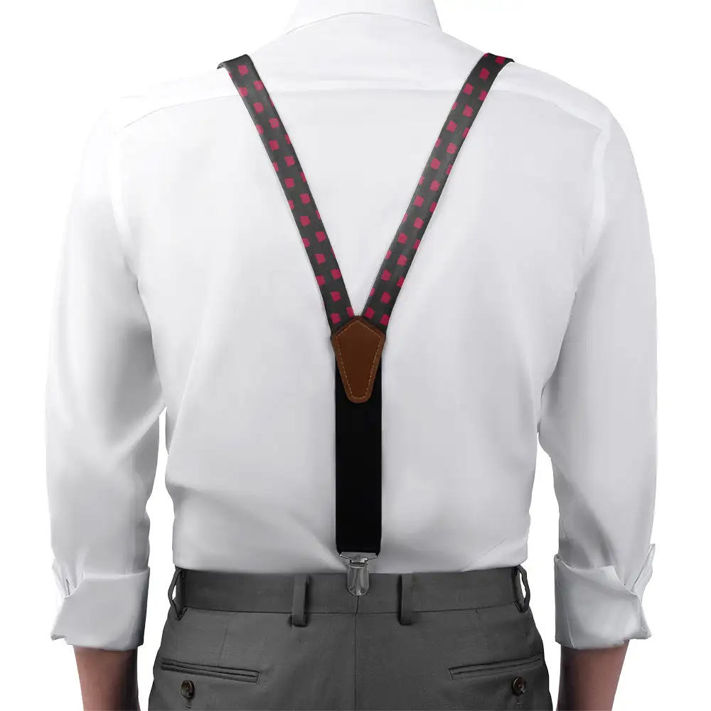 Understated Subtle Repeating Contour Motif Suspenders