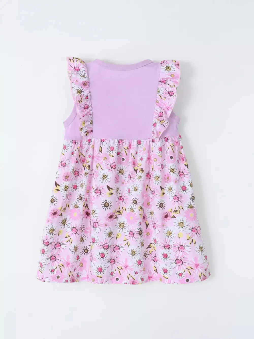 Girls Floral Ruffle Sleeve Dress